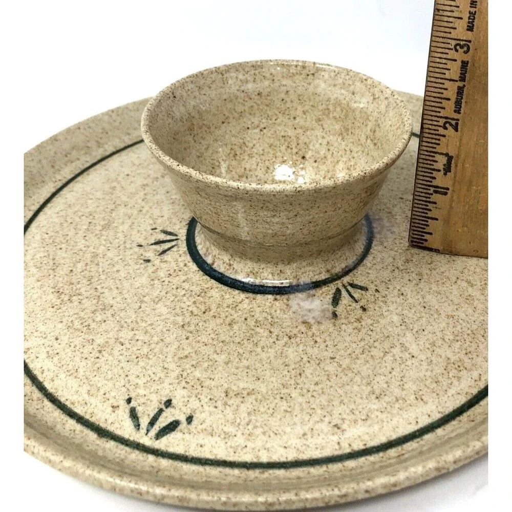 Studio Art Pottery Chip & Dip Rustic 9